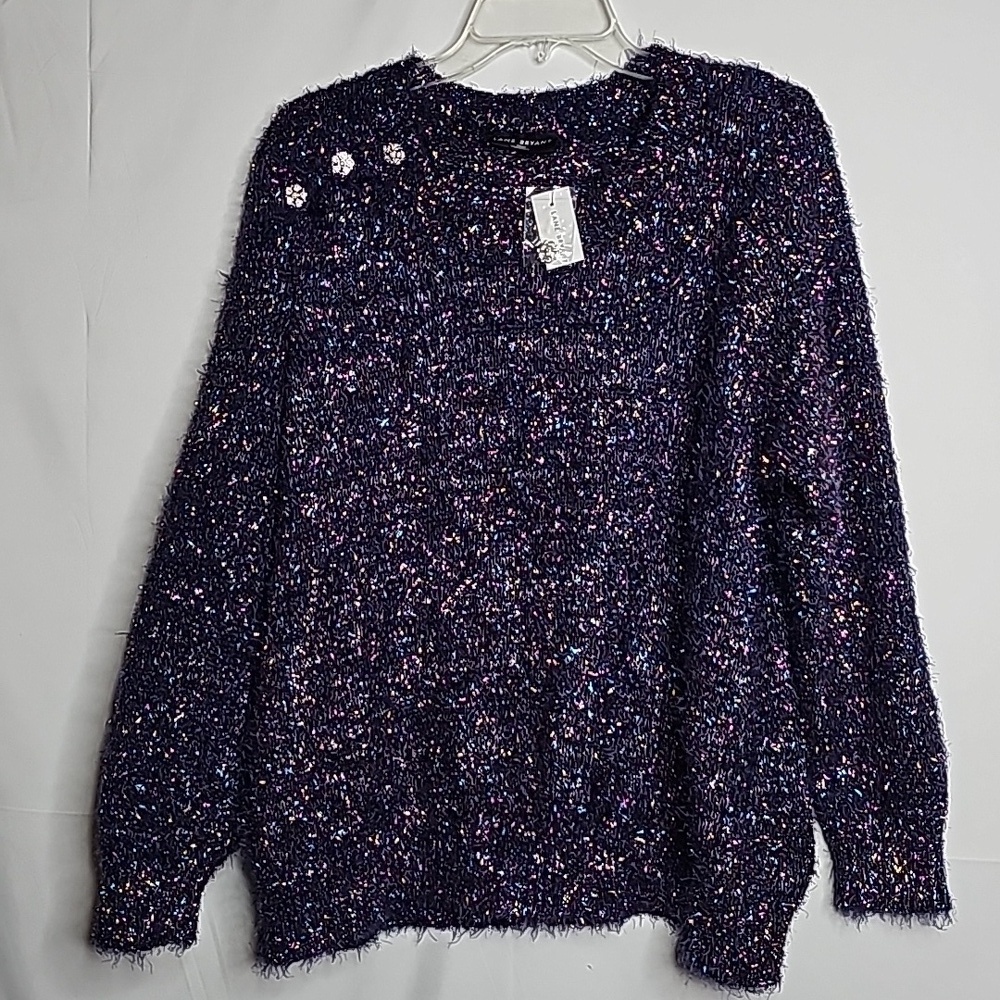 NWT Lane Bryant eyelash tinsel confetti shimmer holiday pullover sweater 22/24